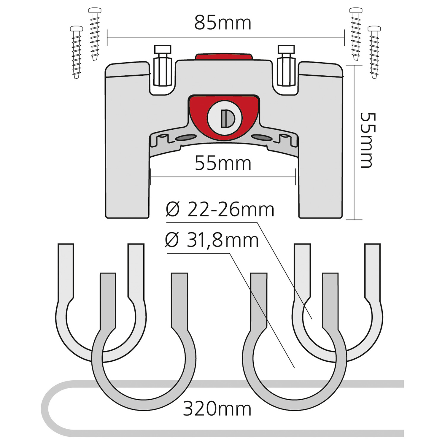 KLICKfix Lenkeradapter Standard mit Sicherheitsschloss
