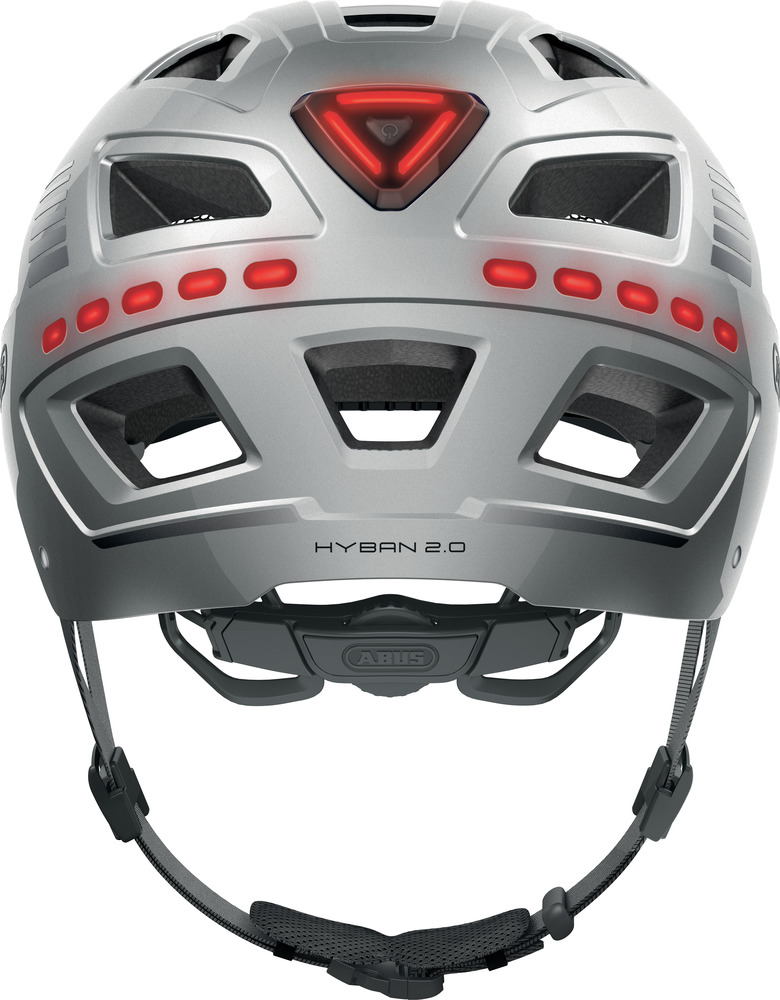 ABUS Helm Hyban 2.0 LED signal silver shiny