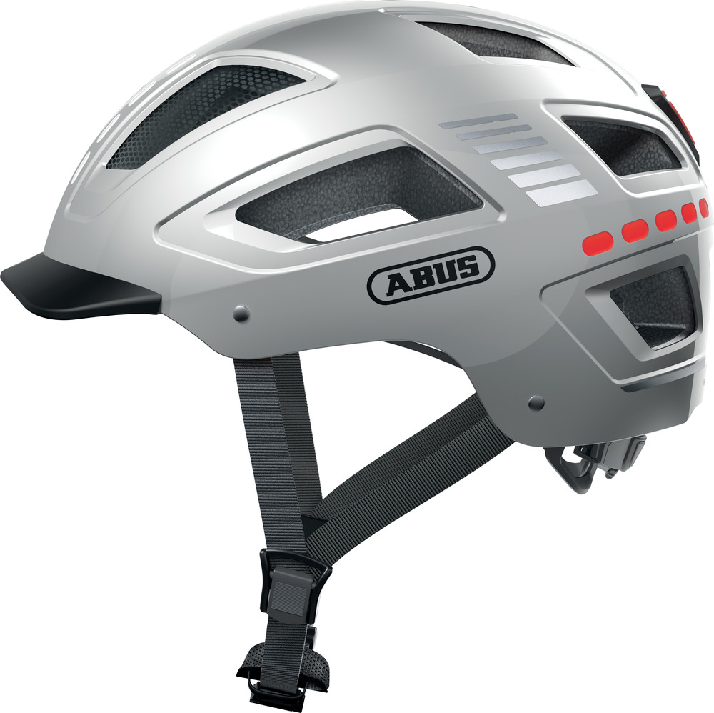 ABUS Helm Hyban 2.0 LED signal silver shiny