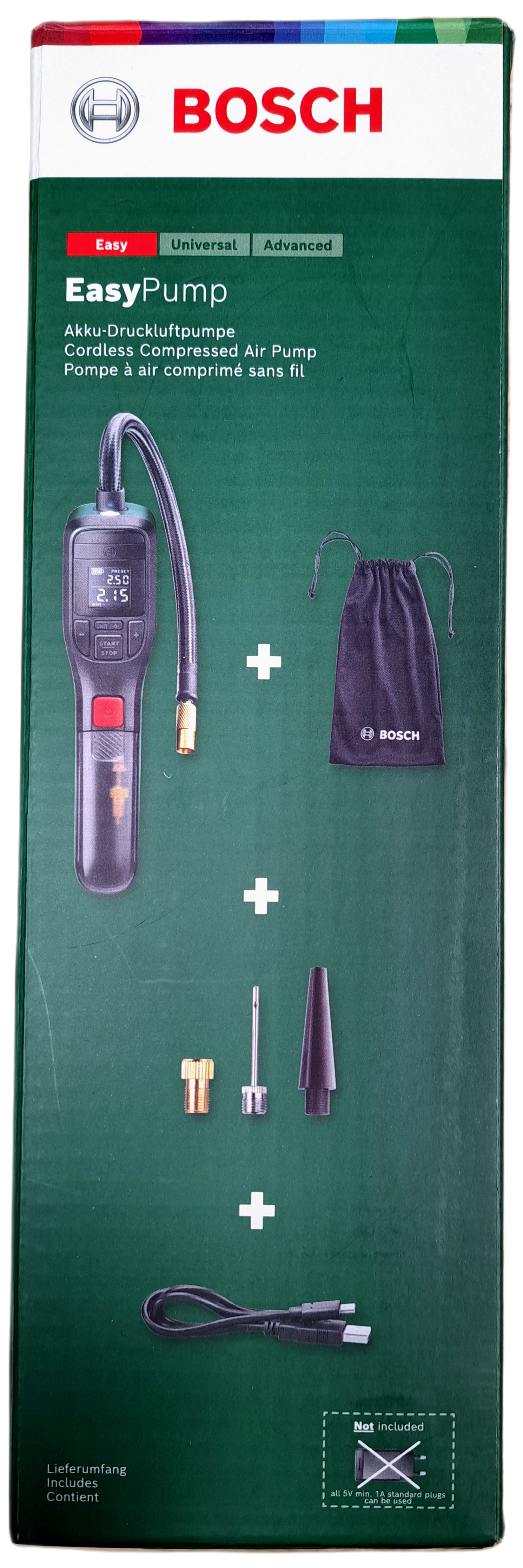 Bosch EasyPump elektrische Luftpumpe für Haus, Garten und unterwegs